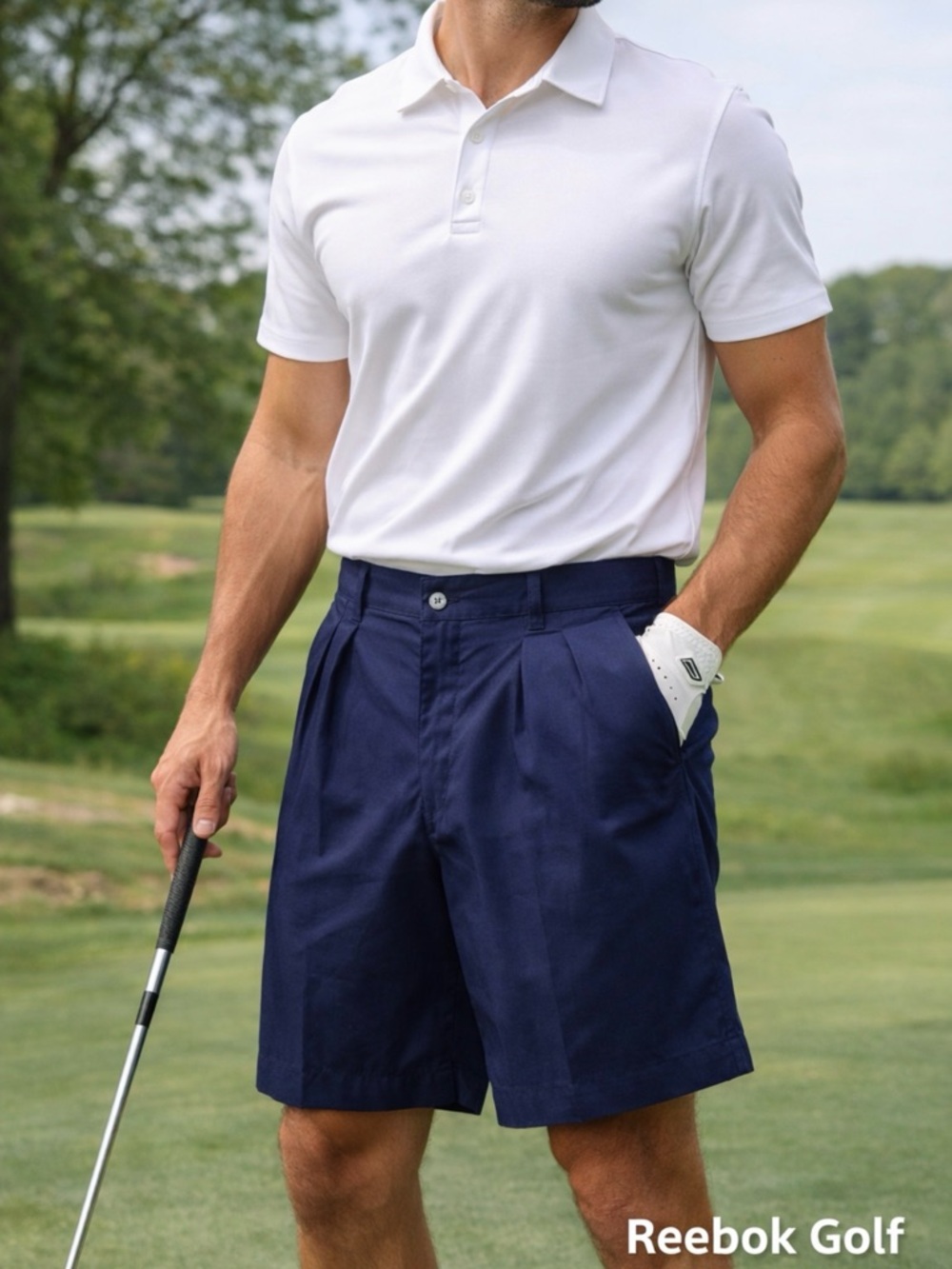 Reebok Men’s Golf Blue Shorts Size 33 Lightweight Summer Casual